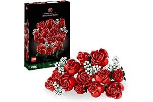 LEGO Botanicals Ramo de Rosas Rojas - Flores Artificiales para Decoración del Hogar - Regalo para Mujeres por el Día de la Madre - Maquetas para Construir para Adultos 10328