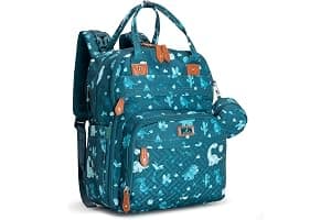 BabbleRoo Baby Changing Bag Backpack, Nappy Changing Back Pack Diaper Bags with Changing Mat & Pacifier Holder for Mom & Dad