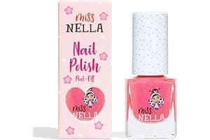Miss Nella TICKLE ME PINK- Esmalte de uñas especial rosa con brillantina para niños, con fórmula despegable, a base de agua y sin olor