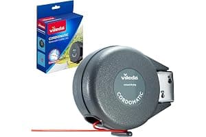 Vileda Cordomatic Retractable Washing line 15m | 1 x 15m clothes line holds up to 15kg | Extendable Clothes Line | Automatic retraction | Strong and durable | Wall Mounted for Indoor & Outdoor Use