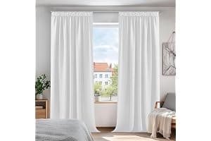 Deconovo Cortina Opaca de Salón Moderna Aislante Luz Dormitorio Juvenvil con Bolsillos 1 Par 140 x 245 cm Gris Perla