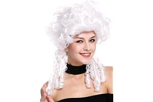 WIG ME UP- DH1009-ZA62 Peluca señoras Mujer Carnaval Barroco Renacimiento Romanticismo menina Princesa rizos Espiral bucles Blanca