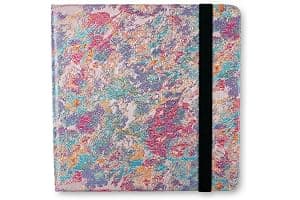 Diario de Acuarela, 300 g/m² 24 Hojas Algodón Cuaderno Acuarela de Doble Cara con Bolsillo Interior de Papel,Banda Elástica,16x16cm, Cuadernos de Papel de acuarela para Tinta Acrílico,Morado