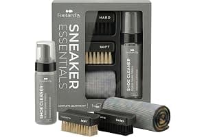 Footarchy Kit Limpieza Zapatillas Profesional - Espuma 150ml con 2 Cepillos (Soft y Hard) y Microfibra Doble Cara, Ideal para Cuero Goma Plastico y Suelas - Limpiador Zapatos sin agua