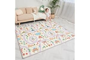 Alfombra Bebe Acolchada Plegable 180x200x1.5cm- Gimnasio Bebe - Manta De Juegos Bebe - Manta Actividades Bebe Impermeable Reversible - Tapete De Actividades Bebe - Gimnasio Infantil Bebe - Regalo Bebe