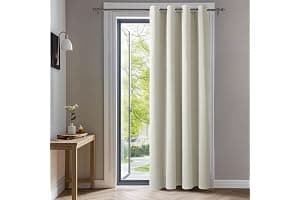 Deconovo Cortinas Dormitorio Salon Opacas Moderna con Ojales, Cortinas Termicas Aislantes Frio y Calor 140x240 cm(Ancho x Alto) Beige Claro, 1 Pieza