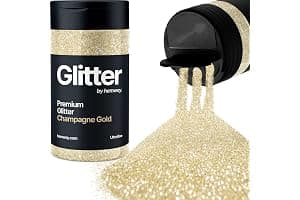 Champagne Gold Glitter Shaker, 130g Ultrafine Glitter, Crafts 1/128" Metallic Flake Champagne Gold Sequins, Resin & Epoxy Crafts, Decorating, Halloween, Christmas Nail, Face, Hemway