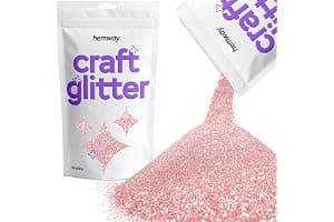 Hemway Craft Glitter Light Rose Gold 100g Ultrafine Glitter for Crafts, Resin, Cosmetic, Nail, Face, Body, Festival, Tumblers, Art, Candle, Crafting
