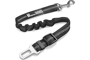 Dog Seat Belt for Car - Adjustable Dog Car Safety Harness (Black)