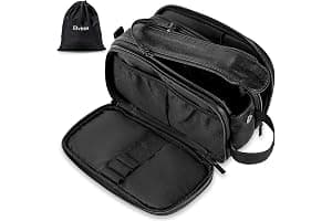 Elviros Water-Resistant PU Leather Toiletry Bag for Men Large Travel Wash Bag Shaving Dopp Kit Bathroom Gym Toiletries Makeup Organizer with Wet Dry Bag,Gift for Men