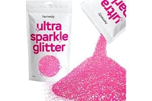 Hemway Ultra Sparkle Glitter Baby Pink Iridescent 100g Fine | Glitter for Arts & Craft, Makeup, Nail Art, Crafting, Card Making, Sparkle Decoration
