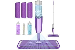 Mopa Fregona con Pulverizador, MEXERRIS Mopas de Limpieza Suelos con 2 Botellas Recargables Spray Mop Fregona Microfibra para el Hogar, Cocina, Industrial, Azulejos, Madera Dura, Madera, Laminados