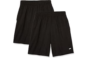 Amazon Essentials Pantalones Cortos de Entrenamiento de Corte Suelto de Alto Rendimiento para Gimnasio y Baloncesto Hombre, Pack de 2
