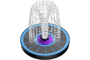 SZMP Solar Fountain 3.5W Bird Bath Fountains with Flower Upgraded Glass Panel, Solar Powered Water Fountain with 7 Nozzle & 4 Fixer, Solar Fountain Pump for Bird Bath, Garden, Pond, Pool