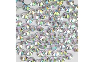 1000pcs 4mm Flat Back Non-Stick Rhinestone Crystal Diamantes Nail Art & Craft Scrapbooking Embellishments 90 Available Colours (4mm, AB Clear #A13)