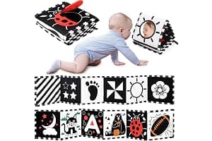 URMYWO Baby Toys 0-6 Months, Black and White Sensory Toys Brain Development, Tummy Time Toys, Soft Baby Book, Baby Essentials for Newborn 0-6-12 Months Montessori Toy Gifts