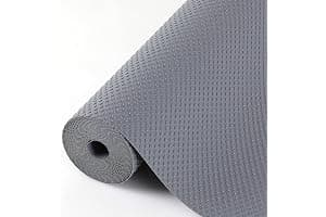 Hersvin 45cmx500cm Plastico Protector para Cocina Cajones, Alfombras Non Adhesivo para Nevera Mueble Fregadero Estante Organizador Cubiertos EVA Cubre Encimera(Gris Oscuro/Punto)