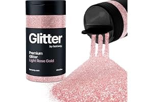 Light Rose Gold Glitter Shaker, 130g Ultrafine Glitter, Crafts 1/128" Metallic Flake Light Rose Gold Sequins, Resin & Epoxy Crafts, Decorating, Halloween, Christmas Nail, Face, Hemway