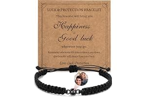 Easycosy Regalos Dia del la Madre, Personalizado Pulsera con Foto Dentro, Pulseras Personalizadas con Proyección de Imagen para Mamá, Papá, Pareja, Amigo, Novio