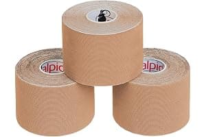 ALPIDEX Cinta Kinesiología Tape 1/3 / 6/12 Rollos Muchos Colores 5 m x 5 cm E- Book Ejemplos Aplicación Cinta Muscular Sin Látex Transpirable