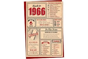 60th Birthday Card - Back in 1966 In This Year Card, Greeting Card for Men and Women, Birthday Cards for Women, Birthday Cards for Men, 60th Anniversary Card, 5x7