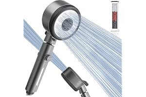 Magichome Alcachofa de Ducha con Filtro, 6 Modos de Rociado, Cabezal de Ducha Giratorio 360° y Botón de Pausa ON/OFF, Elimina Cloro e Impurezas para el Cuidado de la Piel y el Cabello