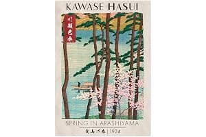 Spring In Arashiyama Japanese Woodblock Print, Modern Poster Japan Wall Art Exhibition Ukiyo-E Home Decor, Archival Matte, A4 (Print Only) - 29.7x21cm