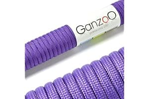 Ganzoo Paracord 550 Tipo 3, cordón 4 mm 15 m en poliéster/Nylon con 7 Hilos Interiores, Resistente al Color, no tóxico y Lavable, para Bricolaje, Mango de Cuchillo, Collar y Correa de Perro, Violett