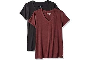 Amazon Essentials Mujer Camiseta Elástica de Secado Rápido, Manga Corta y Cuello en V (Hay Tallas Grandes)