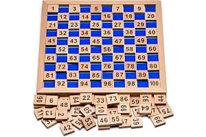 Puzzle matemático de Natureich Montessori Juguete de madera para aprender a contar, con campos numéricos y números, colorido/natural