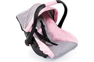 Bayer Design 67933Aa, Silla de Coche Easy Go, Accesorios, Asiento Para Bebé Muñeco, Gris, Rosado, Mariposa, Color Rosa