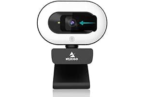 NexiGo StreamCam N930E with Software, 1080P Webcam with Ring Light and Privacy Cover, Auto-Focus, Plug and Play, Web Camera for Online Learning, Zoom Meeting Skype Teams, PC Mac Laptop Desktop