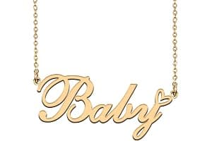 HUAN XUN Custom Name Necklaces Personalized Necklace with Name 18k Gold Plated Heart Stainless Steel Customized Jewelry Gifts for Women Mother Day Christmas Birthday