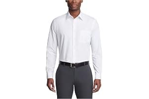 Van Heusen Mens Dress Shirt Regular Fit Poplin SolidDress Shirt