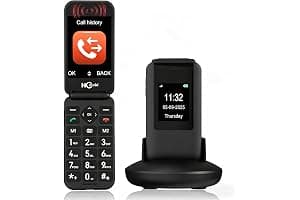 SilisoundTek 4G Flip Phone Unlocked, 2.8+1.5" Dual Screen Flip Phones for Seniors, SOS Button丨Speed Dial丨Large Fonts丨Charging Dock丨1400mAh Battery