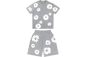 Men Women Tracksuit Set Casual Oversized Short Sleeves Tops and Shorts Vintage Kapok Printed Hip Hop Streewear