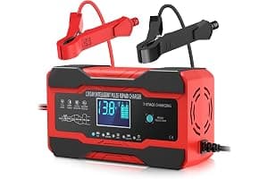 YONHAN Battery Charger 10-Amp 12V and 24V Fully-Automatic Smart Car Battery Charger, Battery Maintainer Trickle Charger, and Battery Desulfator with Temperature Compensation