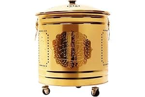 Burn Barrels for Outside，Garden Incinerator， Fire Barrel Outdoor Pit Incineration for Paper Leaf Trash(Gold,X-Large)