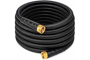 Flexible Garden Hose 50ft – Lightweight, Kink-Free Heavy Duty Water Hose – Abrasion Resistant All-Weather Garden Hose for Yard, Car, Outdoor Use