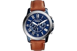 Fossil Men's Watch, Grant Quartz Stainless Steel Chronograph Watch for Men