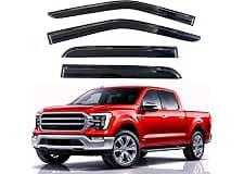KPY Rain Guards Fit for 2015-2026 Ford F150 SuperCrew, Out-Channel Window Visor Vent Deflector 4PC, Truck Accessories for 2017-2026 F150 Raptor F250 F350 F450 F550 Super Duty Crew Cab (Full-Size Cabs)