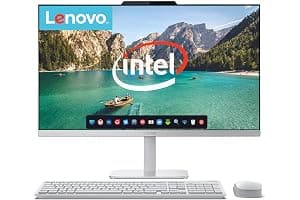 Lenovo All in One Desktop, Intel Ultra-Fast Quad-Core CPU| 24'' Full HD Display| 16GB RAM, 256GB PCIe SSD| Wi-Fi 6| Bluetooth| USB, Ethernet Port| Windows 11 | HDMI| Wireless KB & Mouse