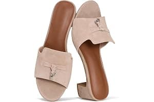 Project Cloud 100% Genuine Leather Sandals Women Footwear - Memory Foam Insole & Non-Slip Women Sandals Dressy - Lightweight Womens Heels Sandals - Slides for Women 2026 (Monaco)