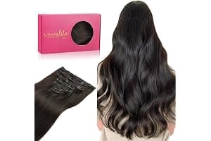 WENNALIFE Clip in Hair Extensions Human Hair 16 Inch 120g 7pcs Dark Brown Hair Extensions Clip in for Women Real Human Hair Double Weft Rallonge Cheveux Humain Extension Real Hair Extensions