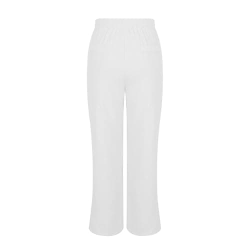 Linen Pants for Women Plus Size Trendy Summer Palazzo Pants with Pockets High Waisted Wide Leg Trousers Loose Slacks — view 4
