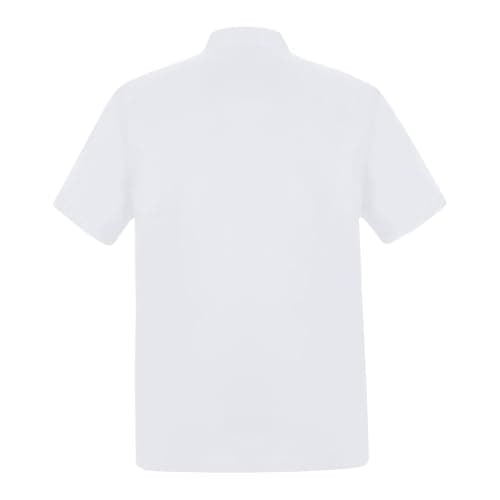 Dry Fit Shirts for Men, Unisex Chef Work Shirts Jacket Hotel Uniform Comfortable Button Closure Kitchen Restaurant Short Sleeve Breathable Coat Fishing Shirt (S, White)