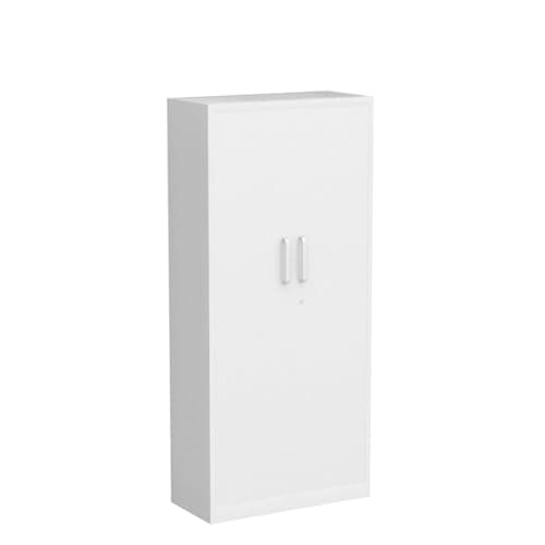 Yizosh Metal Garage Storage Cabinet with 2 Doors and 5 Adjustable Shelves - 71" Steel Lockable File Cabinet,Locking Tool Cabinets for Office,Home,Garage,Gym,School (White) — view 4