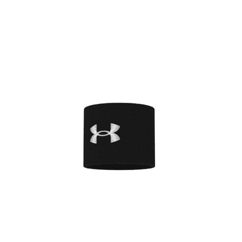 Under Armour Men's 3-inch Performance Wristband 2-Pack, Black (001)/White, One Size Fits All — view 2
