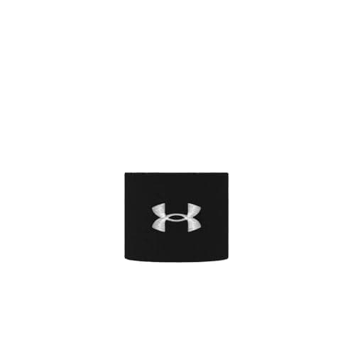 Under Armour Men's 3-inch Performance Wristband 2-Pack, Black (001)/White, One Size Fits All