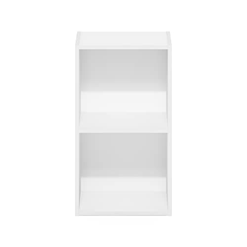 Furinno PASIR Book Shelf, 2-Tier Modern Bookshelf, Open Shelves Cube Bookcase, 9 x 12 x 21, Easy Assembly, Closed Back, for Living Room, Bedroom, Home Office, Plain White — view 5